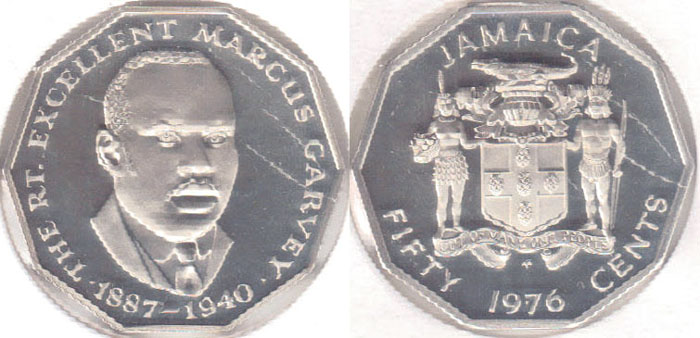 1976 Jamaica 50 Cents (Proof) A002729